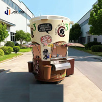 Kiosque à café mobile en forme de tasse, personnalisé, imprimé sur mesure, pour boissons et en-cas en plein air, chariot de restauration, directement de l'usine