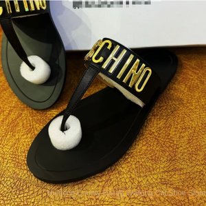 รองเท้าแตะส้นตึกแฟชั่น2024สำหรับผู้หญิง, รองเท้าหนังแท้ด้านบนรองเท้าสตรีขนาดใหญ่รองเท้ามีตัวอักษรเข้ากับทุกชุดในฤดูร้อน - Product Image 4