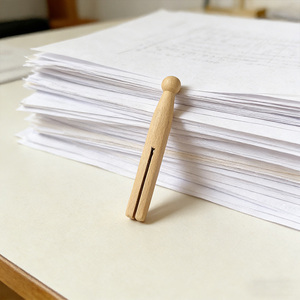 Pinces à linge rondes en <span class=keywords><strong>bois</strong></span> de bouleau écologiques réutilisables pour enfants, sans odeur, durcies au soleil - Product Image 1