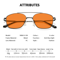 Nueva gran oferta MARCO DE Metal de alta calidad HH H9 H8 naranja rojo amarillo lente marco óptico Unisex doble puente Anti gafas de luz azul