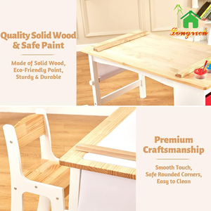 Juego <span class=keywords><strong>de</strong></span> mesa <span class=keywords><strong>de</strong></span> aprendizaje preescolar con caja <span class=keywords><strong>de</strong></span> almacenamiento y silla, mesa <span class=keywords><strong>de</strong></span> actividades para niños, muebles Montessori para guardería - Product Image 4