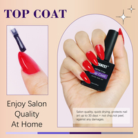 FZANEST HEMA TPO Free High Durability Strong Top and Base Coat Shiny Crystal NO Wipe High Shine Power Chrome Top Gel Finish