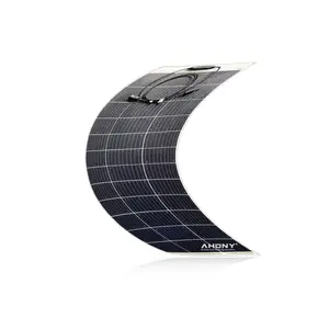 AHONY 100w单声道柔性太阳能电池板最大弯曲65度高效太阳能电池太阳能光伏模块RV系统半柔性光伏