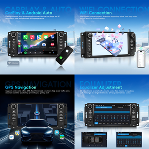Autoradio Android Hikity 4+128G/4+64G 7'' pour Chrysler <span class=keywords><strong>Dodge</strong></span> <span class=keywords><strong>Jeep</strong></span>, CarPlay sans fil, Android Auto, écran Incell, GPS, WIFI, vente en gros - Product Image 2