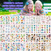 Autocollants de tatouage temporaires imperméables pour enfants, motifs mignons de dinosaures et animaux, pour le visage et le poignet, idéaux pour les fêtes d'anniversaire des enfants