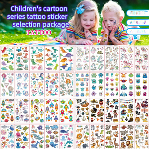 Adesivi per Tatuaggi Temporanei Impermeabili per Bambini, Simpatici Tatuaggi a Cartone Animato con Dinosauri e Animali per Feste di Compleanno - Product Image 1