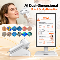 Analyseur de peau et de cuir chevelu professionnel 8MP avec IA, caméra à lumière polarisée UV à double sonde 50X