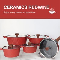 Ensemble de cuisine certifié non toxique de 15 pièces, casseroles forgées de 20-32 cm, poêle profonde de 28 cm, couvercles plats TE, sans PFOA, base à chauffage rapide