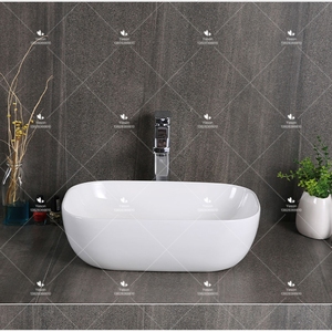 Lavabo de Cerámica Hecho a Mano para Baño, Color Blanco Porcelana, Fácil de Limpiar, con Orificio Superior, Montado Sobre Encimera, Modelo 1328 - Product Image 2