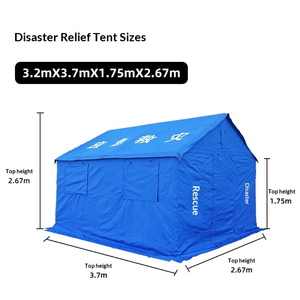 Tente de crête quatre saisons en tissu Oxford pour 12 personnes, norme nationale, pour secours d'urgence en extérieur, secours en cas de catastrophe, secours en cas de tremblement de terre - Product Image 3