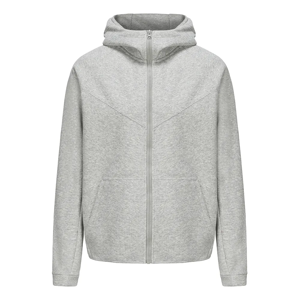 Hoodie kustom motif puff bordir ritsleting penuh atas hoodie 100% katun ukuran besar hoodie & Sweatshirt berat