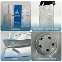 Sac en aluminium à fermeture centrale de 25 kg, résistant à l'humidité et aux parasites, pour l'emballage des céréales, des haricots et des graines de culture