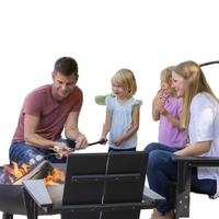 Allumeur électrique à charbon de bois Auplex, crochet de démarrage, pelle à cendres en métal portable pour l'extérieur, ensemble durable pour barbecue, fumoirs