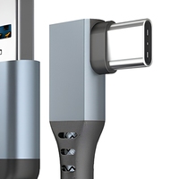 Câble de transfert de données USB vers Type-C à angle droit en alliage d'aluminium TPE tressé 2026, charge rapide 5 Gbit/s, 3 m, pour téléphone portable