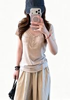 Ensemble assorti d'été léger et respirant, doux, minimaliste, ample et confortable, deux pièces, respirant et doux