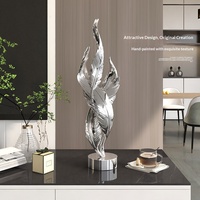 Luxuriöse Feder-Kunstornamente Hochwertiges Design Minimalistisches Modernes Design Halbhandgefertigte Dekorationen für Wohnzimmer Eingangsbereich TV-Schrank