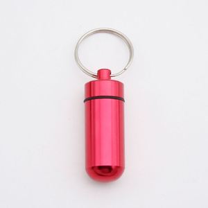 Portable Mini Metal Pill Box <b>Keychain</b> Mini Aluminum Pill Storage Box Case <b>Keychain</b> Bag Pendants Store Pill Keyring Accessories - Product Image 5