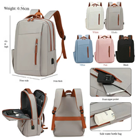 Tas Ransel Laptop Bisnis Minimalis 2026 dengan Port Pengisian Daya USB, Tas Perjalanan Tahan Air untuk Pria & Wanita