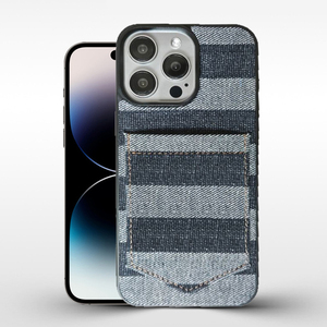 Funda Clásica de Tela Vaquera con Ranura para Tarjetas, Carcasa Protectora de TPU para <span class=keywords><strong>iPhone</strong></span> 17 16 15 Pro Max - Product Image 1