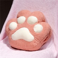 Coussin chauffe-mains en forme de patte de chat mignon, super doux et moelleux, en peluche rembourrée