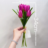 Bunga Tulip Artificial Real Touch, Bunga Palsu untuk Dekorasi Meja, Dekorasi & Perlengkapan Pernikahan, Rangkaian Bunga Grosir