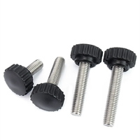 Factory Price 1/4" 3/8" 5/16" M3 M4 M5 M6 M8 M10 Plastic Thumb Screws Round Head Knurled Grips Screws Black Thumb Knob Screws