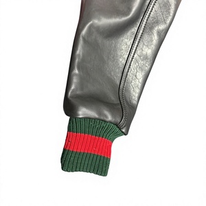 เสื้อแจ็คเก็ตบอมเบอร์หนังสีดำสำหรับผู้ชาย คอตั้ง ปิดด้วยซิป ทรงปกติ สไตล์มอเตอร์ไซค์ เหมาะสำหรับใส่ในฤดูใบไม้ร่วง ปี 2027 - Product Image 5