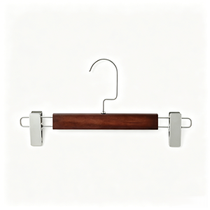 <span class=keywords><strong>Cintre</strong></span> de luxe en noyer foncé, robuste, <span class=keywords><strong>anti</strong></span>-marques, avec pinces métalliques réglables pour magasins, hôtels et blanchisseries - Product Image 2