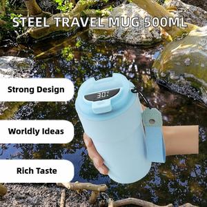 500ml Double-Wall Stainless Steel Classic Eco-Friendly Travel <b>Mug</b> Vacuum Insulated <b>Thermal</b> Coffee Cup Lid for Office Back School - Product Image 2