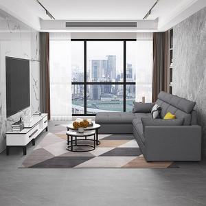 Conjunto de sofá modular de estilo nórdico moderno, sofá cama seccional en forma de L para sala de estar, muebles de tela de diseño caliente para esponja de apartamento - Product Image 3