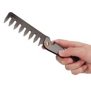 Peine de Metal para Barba de dientes anchos negros superventas, Etiqueta Privada, tamaño de bolsillo, <span class=keywords><strong>cepillo</strong></span> de dientes finos para Barba, peine profesional para hombres - Product Image 3