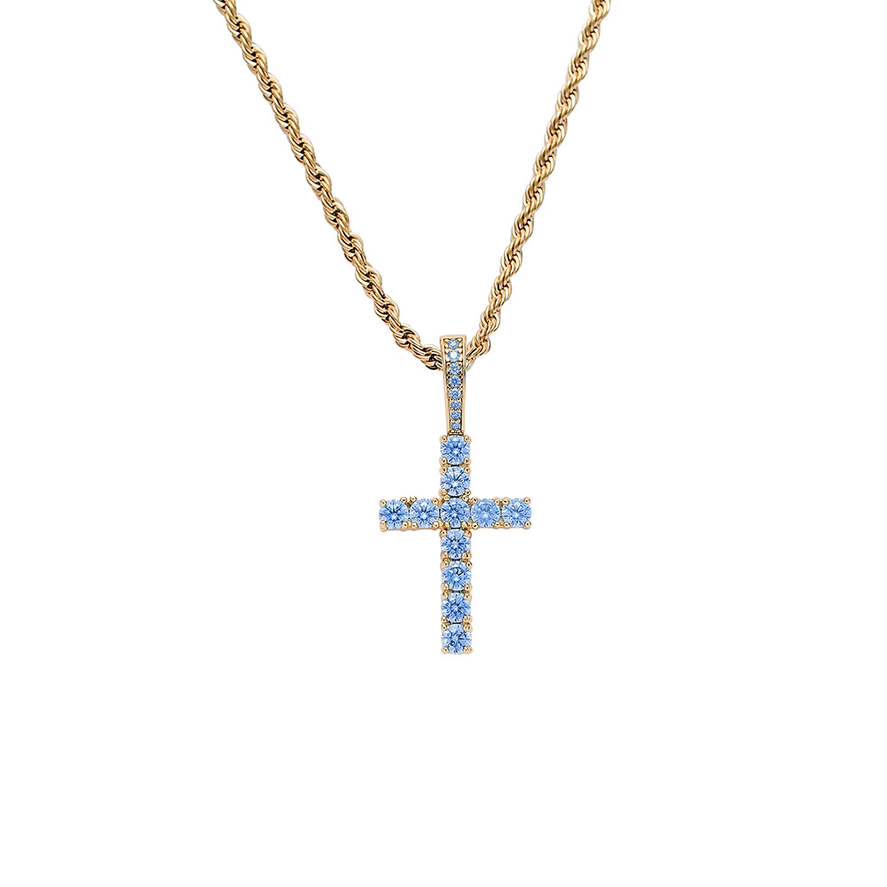 Gold cross + 3mm 24inch gold twist chain