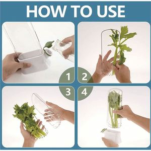 Contenedores de Plástico para Conservar Hierbas Frescas en el Refrigerador, de Gran Capacidad, para Frutas y Verduras - Product Image 3