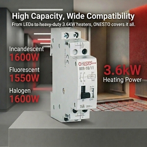Relé de Impulso <span class=keywords><strong>Onesto</strong></span> 2CO 2NO+1NC, Potencia de Calentamiento de 3.6kw, 12V/24V/48V/110V, Relé de Retención de 16A - Product Image 2
