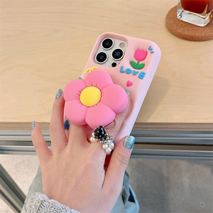 Honatop INS เคสมือถือซิลิโคนลายดอกไม้น่ารักสำหรับเด็กผู้หญิงสำหรับ <span class=keywords><strong>iPhone</strong></span> 17 <span class=keywords><strong>PRO</strong></span> <span class=keywords><strong>MAX</strong></span> 16PROMAX ที่ยึด15pro นิ่ม14การ์ตูน13 - Product Image 4