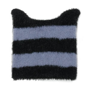 Gorro de calavera de punto con orejas de gato divertido de invierno personalizado de alta calidad gorro peludo de invierno <span class=keywords><strong>gorros</strong></span> de punto cálido Mohair Y2k gorro de moda - Product Image 4