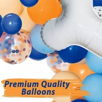 LILIS 107 Ensemble de ballons gonflables ronds en latex à thème animalier bleu et orange avec patte de chien, décoration mignonne en chaîne pour fête d'anniversaire d'enfants