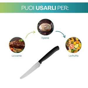 Set di coltelli da bistecca 21 cm in acciaio inossidabile con lame seghettate, prodotto in Italia - Product Image 4