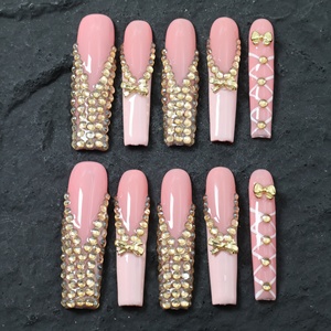 Uñas acrílicas de lujo hechas a mano al por mayor, uñas postizas acrílicas de cobertura completa, etiqueta privada, uñas postizas de alta calidad - Product Image 2
