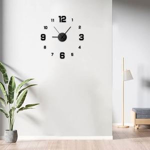 Creative DIY Frameless <b>Digital</b> & Analog <b>Wall</b> <b>Clock</b> Minimalist Design for Home & Office Easy Installation <b>Wall</b> Decal - Product Image 4