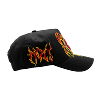 Topi Baseball Bordir Elang Api Rude Flame, Topi Katun Modis yang Dapat Disesuaikan untuk Performa Memancing Bersepeda Bordir 3D