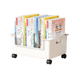 Bac de rangement portable à roulettes pour livres, pour étudiants, rectangulaire, couleur unie, sans couvercle, type sur pied avec roulettes, 2024 Wenzhou - Product Image 1