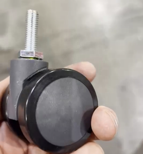 Großhandel 2 Zoll Gewinde Kunststoff Doppel rad Nachlauf Möbel Lenkrad Schwarz Pu Bürostuhl Verriegelung rollen <span class=keywords><strong>M8</strong></span> * 25mm - Product Image 3