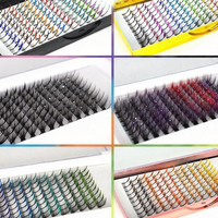 Extensions de cils synthétiques préfabriquées faites à la main, courbure C, 15 mm de long, sans cruauté animale, CC DD LU, cils féeriques scintillants, mélange de pointes brillantes