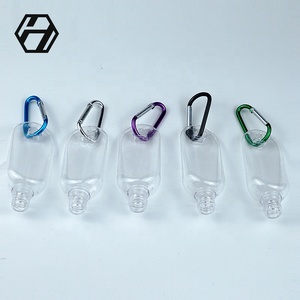 <span class=keywords><strong>Vide</strong></span> En Plastique Pet L'alcool 30ml 50ml Poche Porte-clés Bouteille Désinfectant pour les mains Avec Clip Mousqueton - Product Image 5