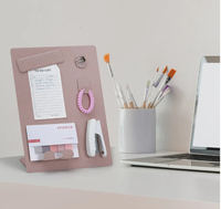 Organisateur de bureau en cuir PU à hauteur réglable magnétique avec plateau flottant pliable détachable et support de téléphone