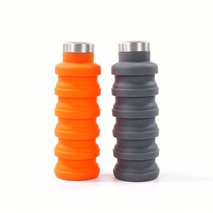 New Eco Friendly Custom Water Bottle Silicone Traveling Cup Outdoor Personalized Hot Selling <b>Folding</b> Collapsible Water Bottle - Product Image 3