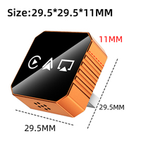 Adaptateur CarPlay sans fil 4 en 1, boîte sans fil en métal orange, Android Auto, lien miroir, dongle CarPlay