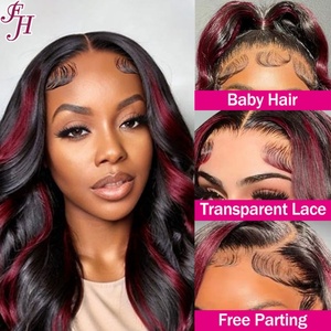 FH Wholesale Brazilian Human Hair <b>Wigs</b> Vendor 1b-99j# Straight Glueless 4x4 <b>Lace</b> Front Raw Vietnamese <b>Wigs</b> - Product Image 2