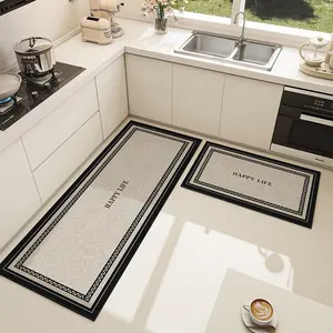 Timan Herstellerverkauf einfaches Design Digitaler Druck lange Küchenmatten rutschfeste Plastik-Punkte Rückenstütze Küchenmatten für Boden